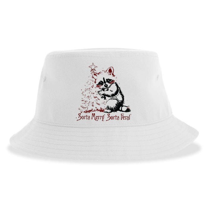 Sorta Santa Sorta Feral Christmas Feral Girl Sustainable Bucket Hat