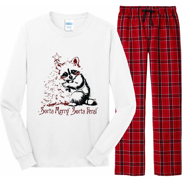 Sorta Santa Sorta Feral Christmas Feral Girl Long Sleeve Pajama Set