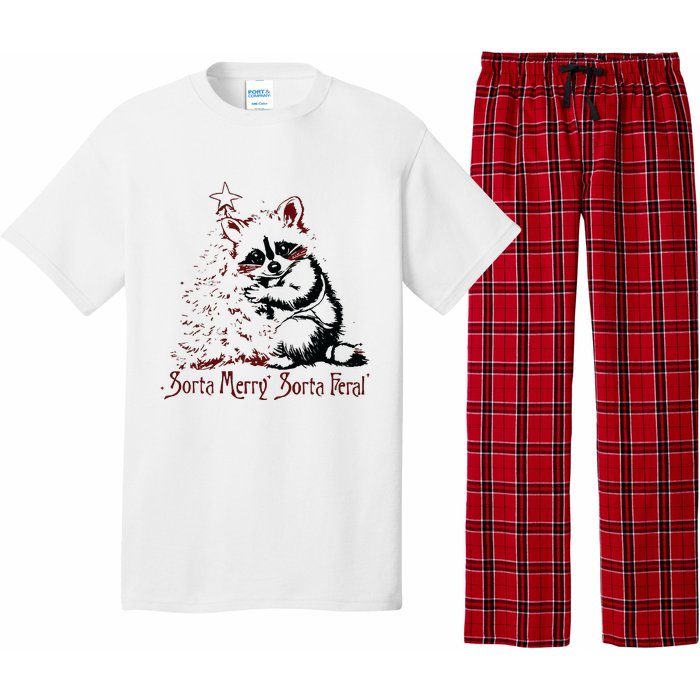 Sorta Santa Sorta Feral Christmas Feral Girl Pajama Set