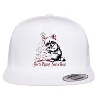 Sorta Santa Sorta Feral Christmas Feral Girl Flat Bill Trucker Hat