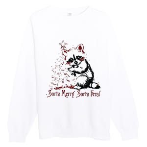 Sorta Santa Sorta Feral Christmas Feral Girl Premium Crewneck Sweatshirt