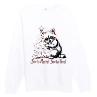 Sorta Santa Sorta Feral Christmas Feral Girl Premium Crewneck Sweatshirt