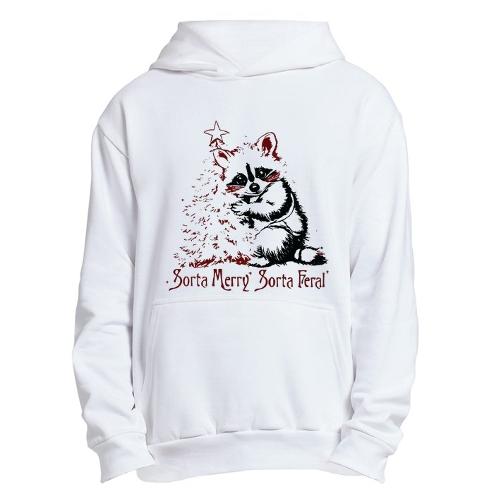 Sorta Santa Sorta Feral Christmas Feral Girl Urban Pullover Hoodie