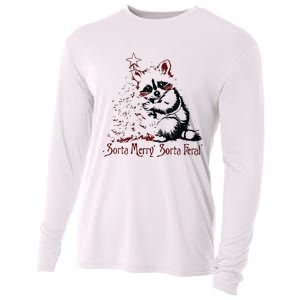 Sorta Santa Sorta Feral Christmas Feral Girl Cooling Performance Long Sleeve Crew