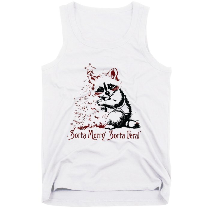 Sorta Santa Sorta Feral Christmas Feral Girl Tank Top