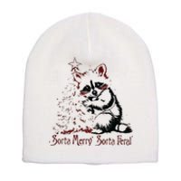 Sorta Santa Sorta Feral Christmas Feral Girl Short Acrylic Beanie