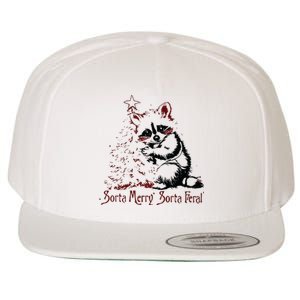 Sorta Santa Sorta Feral Christmas Feral Girl Wool Snapback Cap