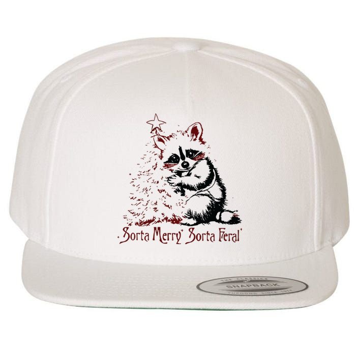 Sorta Santa Sorta Feral Christmas Feral Girl Wool Snapback Cap