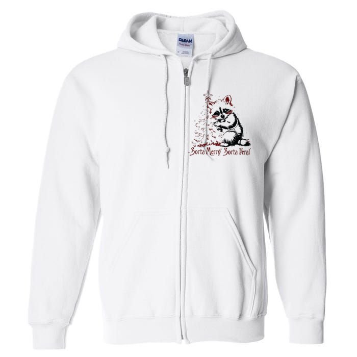 Sorta Santa Sorta Feral Christmas Feral Girl Full Zip Hoodie