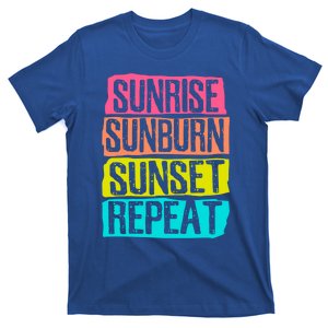 Sunrise Sunburn Sunset Repeat Summer Vacation Tourist Sun Gift T-Shirt