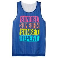 Sunrise Sunburn Sunset Repeat Summer Vacation Tourist Sun Gift Mesh Reversible Basketball Jersey Tank