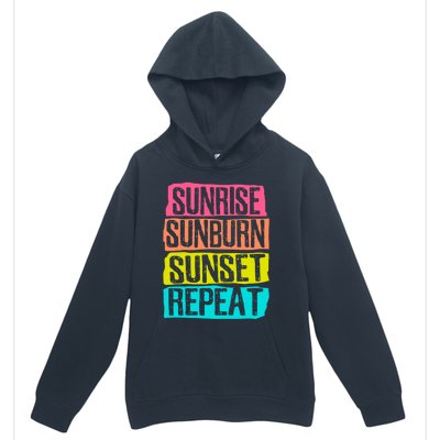 Sunrise Sunburn Sunset Repeat Summer Vacation Tourist Sun Gift Urban Pullover Hoodie