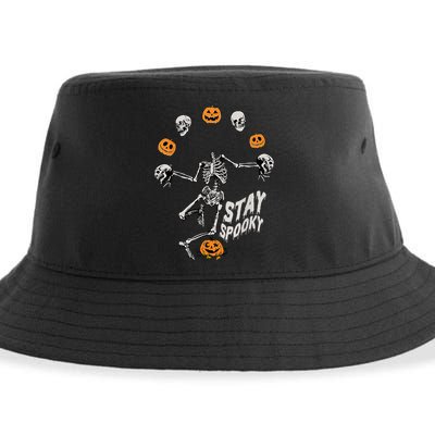 Stay Spooky Skeleton Shirt Trick Treat Halloween Skull Hand Sustainable Bucket Hat