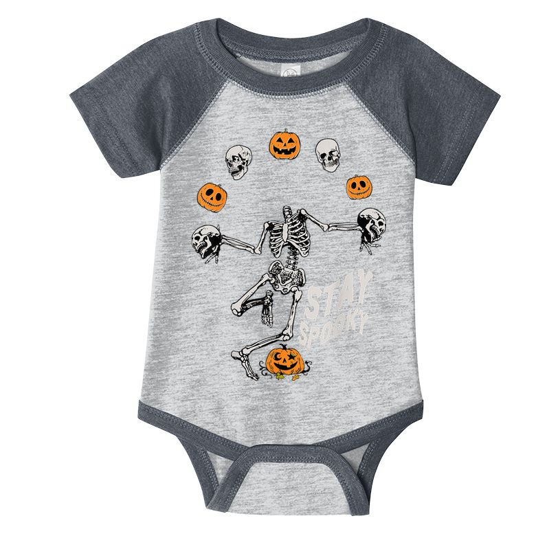 Stay Spooky Skeleton Shirt Trick Treat Halloween Skull Hand Infant Baby Jersey Bodysuit