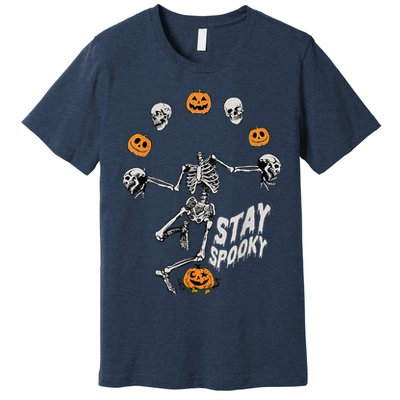 Stay Spooky Skeleton Shirt Trick Treat Halloween Skull Hand Premium T-Shirt