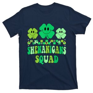 Shenanigans Squad St Patricks Day Shamrock Groovy Retro T-Shirt