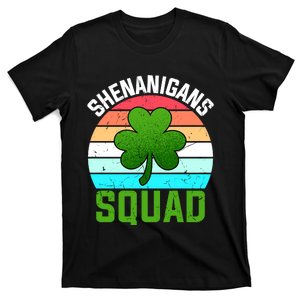 Shenanigans Squad Shamrocks Funny St Patricks Day T-Shirt