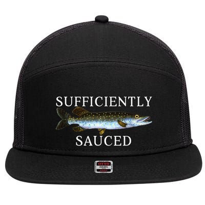 Sufficiently Sauced 7 Panel Mesh Trucker Snapback Hat