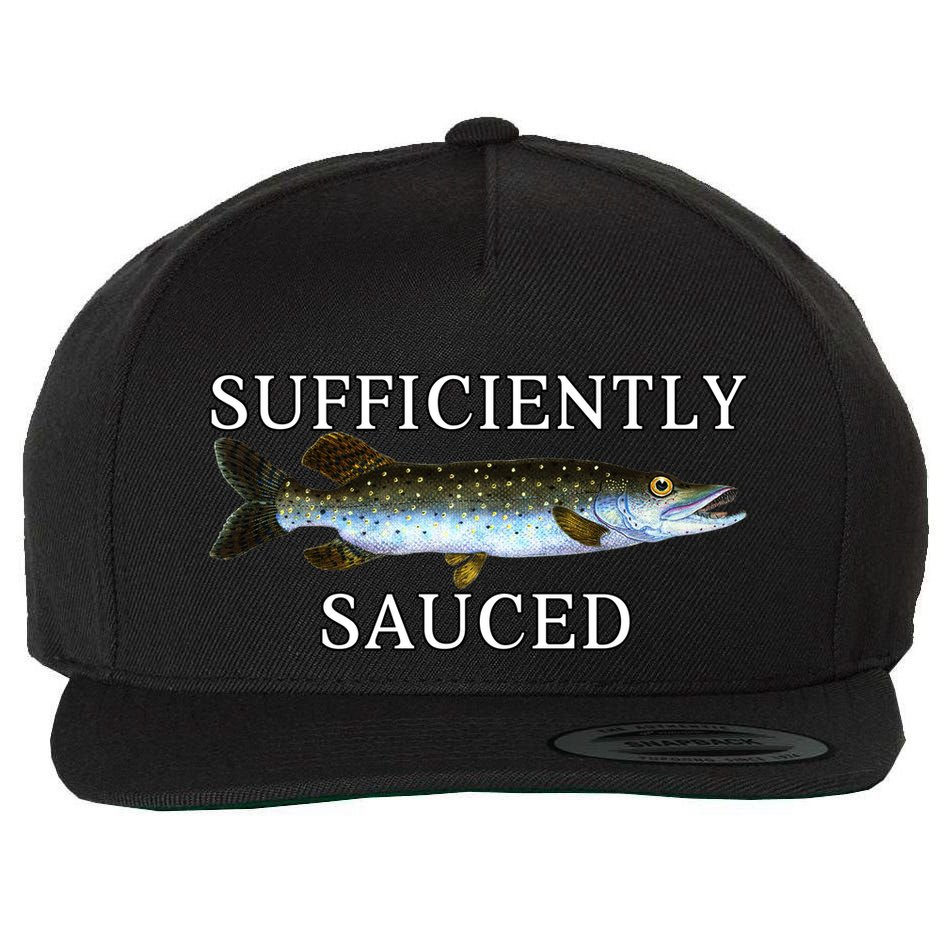 Sufficiently Sauced Wool Snapback Cap