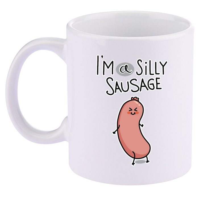 Silly Sausage 11oz C Handle Ceramic Mug
