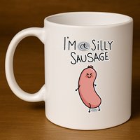 Silly Sausage 11oz C Handle Ceramic Mug