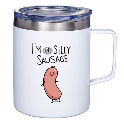 Silly Sausage 12oz Stainless Steel Coffee Mug