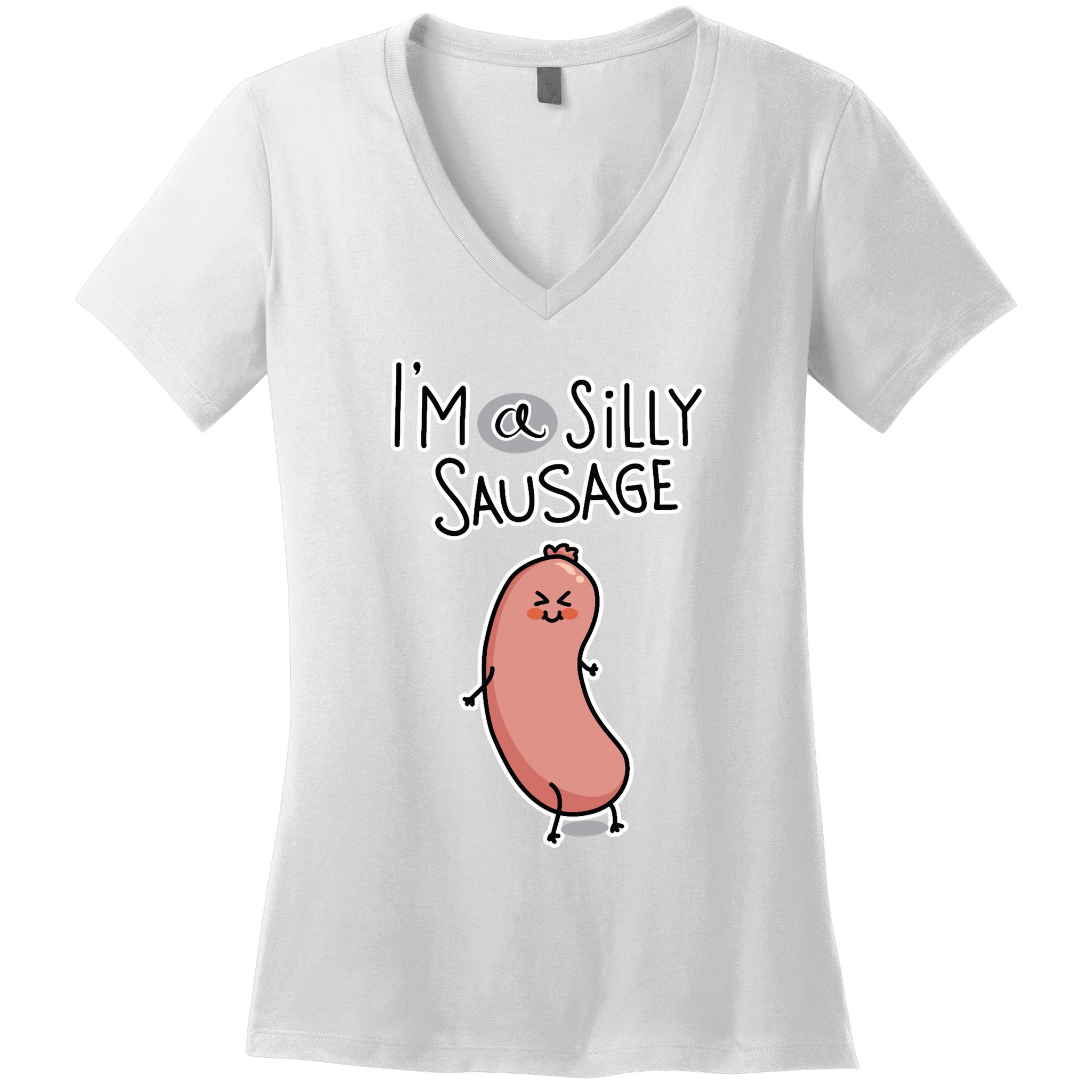 Silly Sausage Women's V-Neck T-Shirt