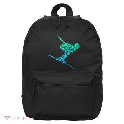 Skiing Skiers Skiing 16 in Basic Backpack
