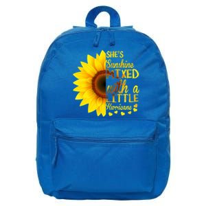 She Sunflower Sunshine Mixed With A Little Hurricane Gift 16 in Basic Backpack