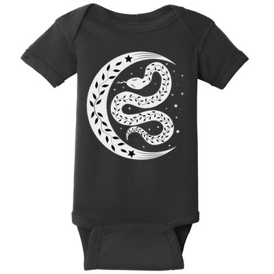 Snake Stars Sky Half Moon Herpetologist Reptile Lover Baby Bodysuit