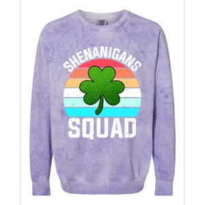 Shenanigans Squad Shamrocks Funny St Patricks Day Colorblast Crewneck Sweatshirt