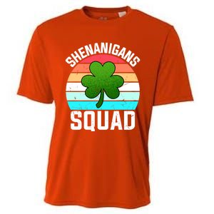 Shenanigans Squad Shamrocks Funny St Patricks Day Cooling Performance Crew T-Shirt