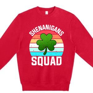 Shenanigans Squad Shamrocks Funny St Patricks Day Premium Crewneck Sweatshirt