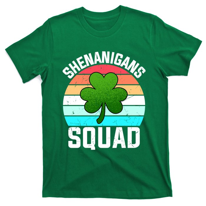 Shenanigans Squad Shamrocks Funny St Patricks Day T-Shirt