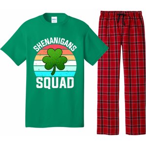 Shenanigans Squad Shamrocks Funny St Patricks Day Pajama Set