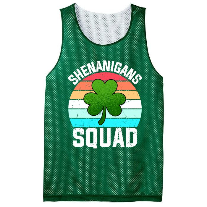 Shenanigans Squad Shamrocks Funny St Patricks Day Mesh Reversible Basketball Jersey Tank