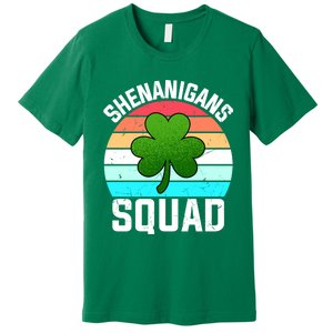 Shenanigans Squad Shamrocks Funny St Patricks Day Premium T-Shirt