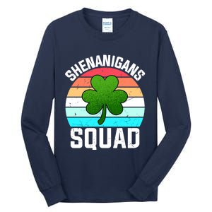 Shenanigans Squad Shamrocks Funny St Patricks Day Tall Long Sleeve T-Shirt