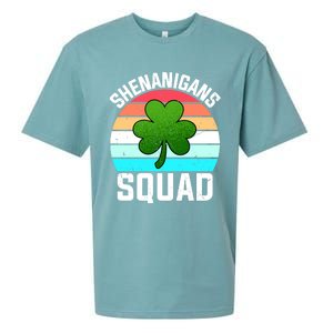 Shenanigans Squad Shamrocks Funny St Patricks Day Sueded Cloud Jersey T-Shirt