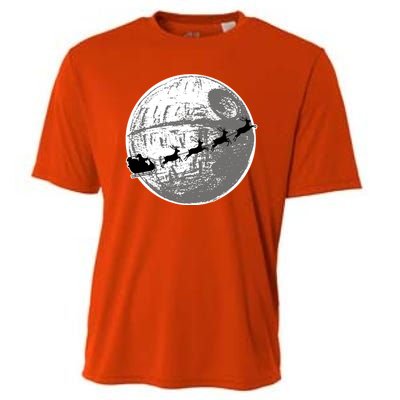 Santas Sleigh Space Star Planet Cooling Performance Crew T-Shirt