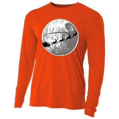 Santas Sleigh Space Star Planet Cooling Performance Long Sleeve Crew