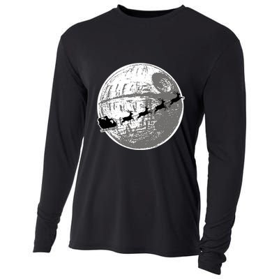 Santas Sleigh Space Star Planet Cooling Performance Long Sleeve Crew