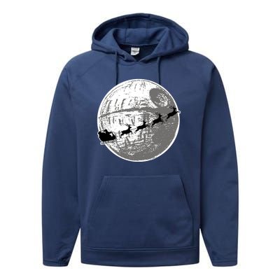 Santas Sleigh Space Star Planet Performance Fleece Hoodie