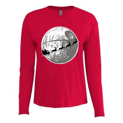 Santas Sleigh Space Star Planet Womens Cotton Relaxed Long Sleeve T-Shirt