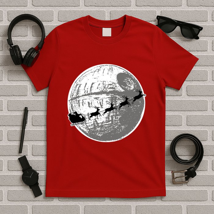 Santas Sleigh Space Star Planet T-Shirt