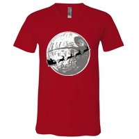 Santas Sleigh Space Star Planet V-Neck T-Shirt