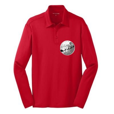 Santas Sleigh Space Star Planet Silk Touch Performance Long Sleeve Polo