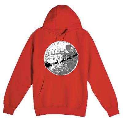 Santas Sleigh Space Star Planet Premium Pullover Hoodie