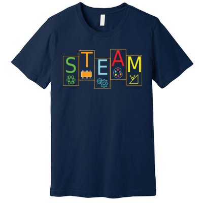 STEAM Symbols STEM Science Engineering ART Math Tee Premium T-Shirt