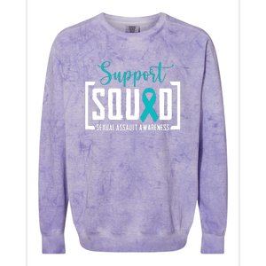 Support Squad Sexual Assault Awareness Month Support Victim Colorblast Crewneck Sweatshirt